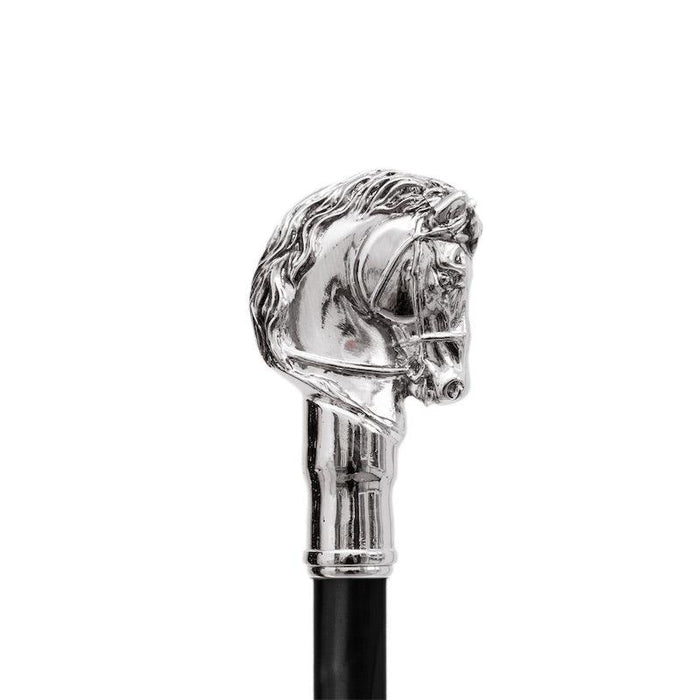 Silver Metal Horse Handle Walking Stick, High Quality Walking Stick