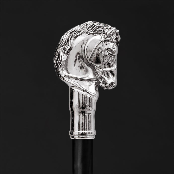 Silver Metal Horse Handle Walking Stick, High Quality Walking Stick