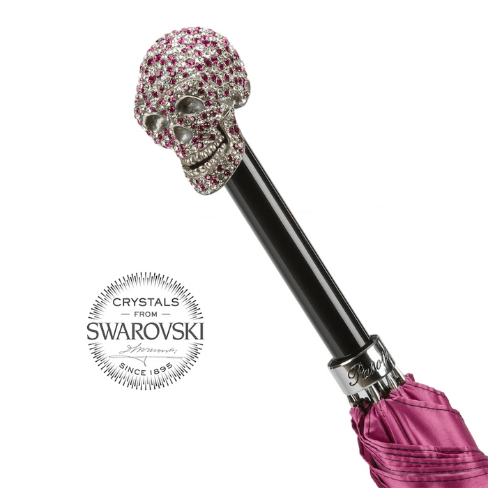 Rebel Pink Woman Umbrella with Fuchsia Swarovski® Skull
