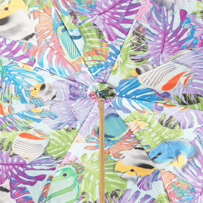 Unique Design Nemo Handle Blue Double Cloth Umbrella