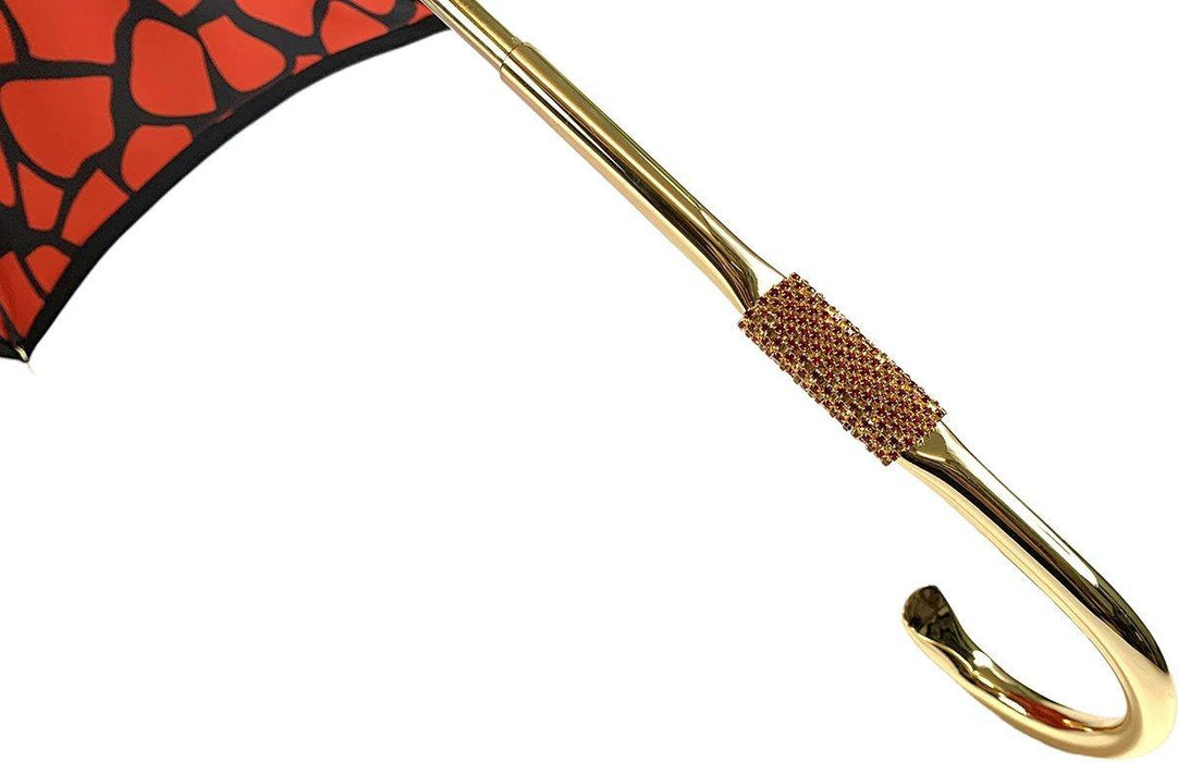 Black and Red Giraffe Print Pattern Inside Umbrella