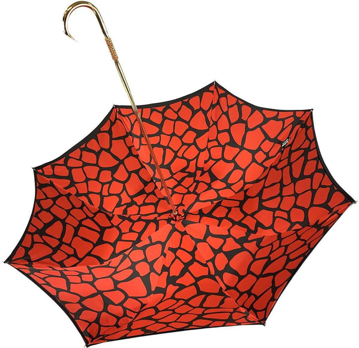 Black and Red Giraffe Print Pattern Inside Umbrella