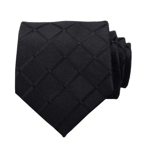Black Carbon Silk Necktie for Classy Men Elegant Formal Accessory