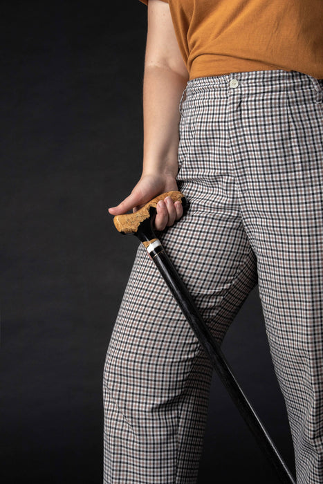 Black Epoxy and Maple Burl Walking Cane, Stylish for Men and Women