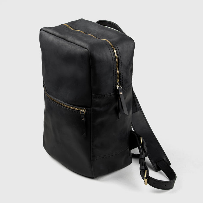 Black Leather Backpack For Men, Travel Backpack