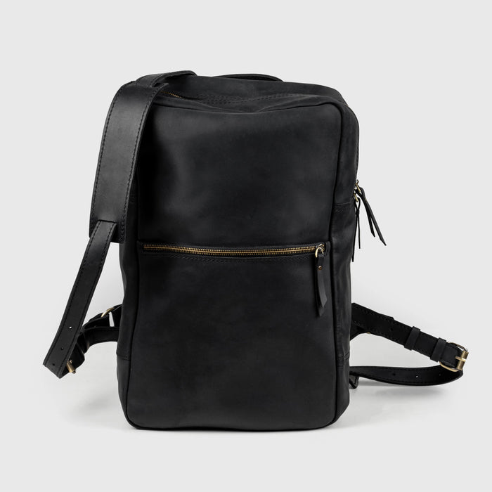 Black Leather Backpack For Men, Travel Backpack