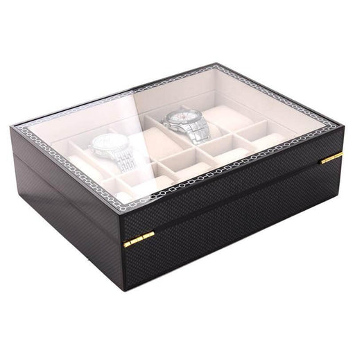 Luxury Black Storage Watch Box with 10 Slots