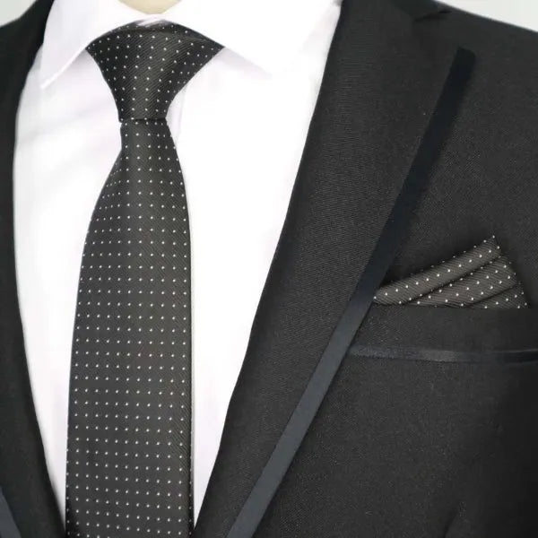 Black and White Dotted Silk Tie for Classy Men