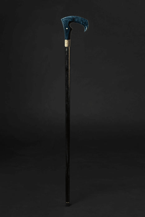Blue Burl Modern Walking Stick Fashionable Style, Artistic Walking Stick