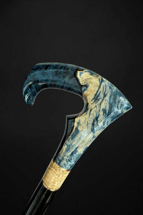 Blue Burl Modern Walking Stick Fashionable Style, Artistic Walking Stick