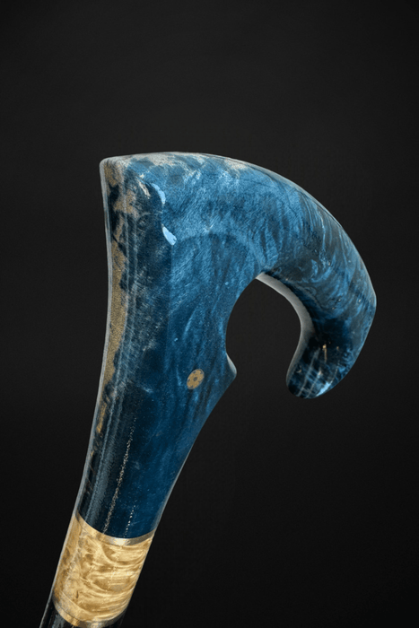 Blue Burl Modern Walking Stick Fashionable Style, Artistic Walking Stick
