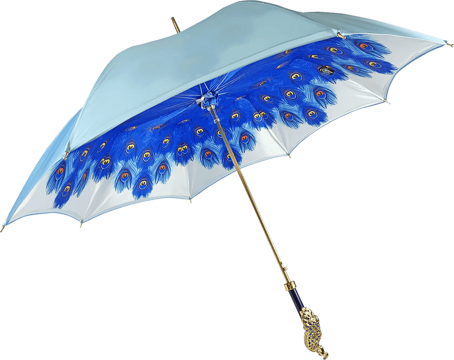 Blue Peacock Design Umbrella for Women