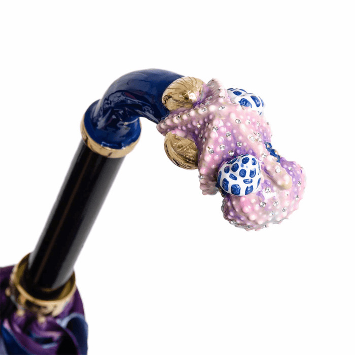 Blue Starfish Purple Print Luxury Umbrella