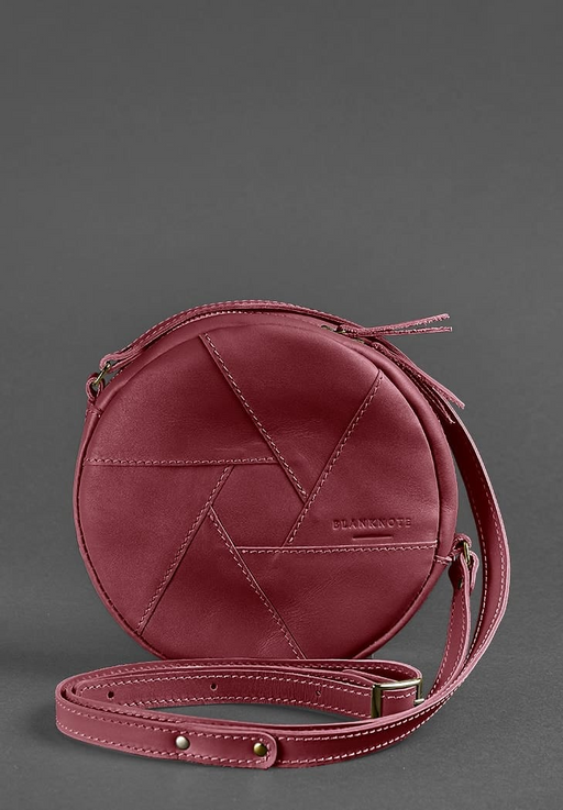 Elegant Unique Crossbody Bag Leather Round Bag