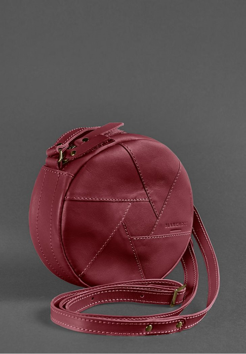 Elegant Unique Crossbody Bag Leather Round Bag