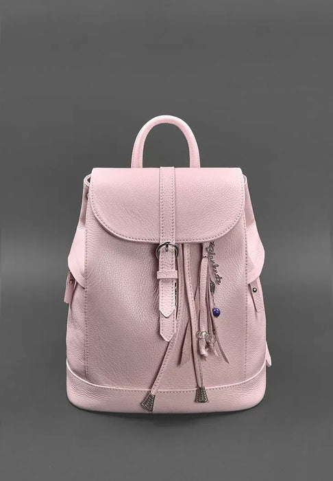 Minimalist White Leather Backpack for Women