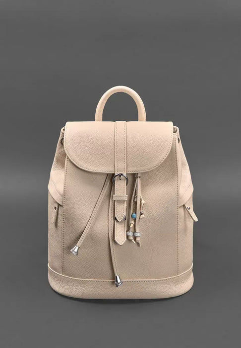 Minimalist White Leather Backpack for Women
