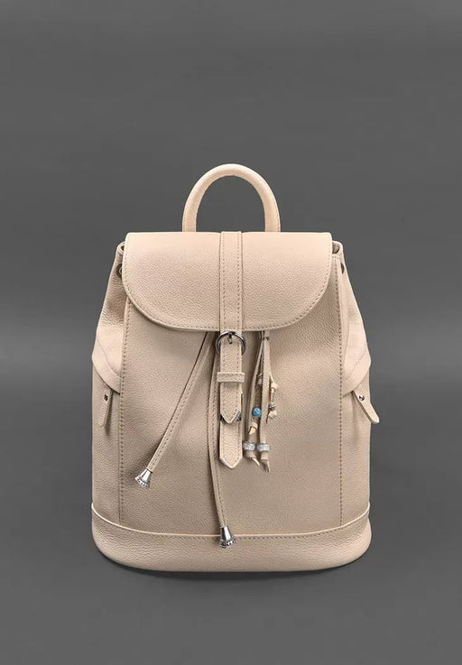 Minimalist White Leather Backpack for Women