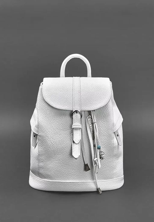 Minimalist White Leather Backpack for Women