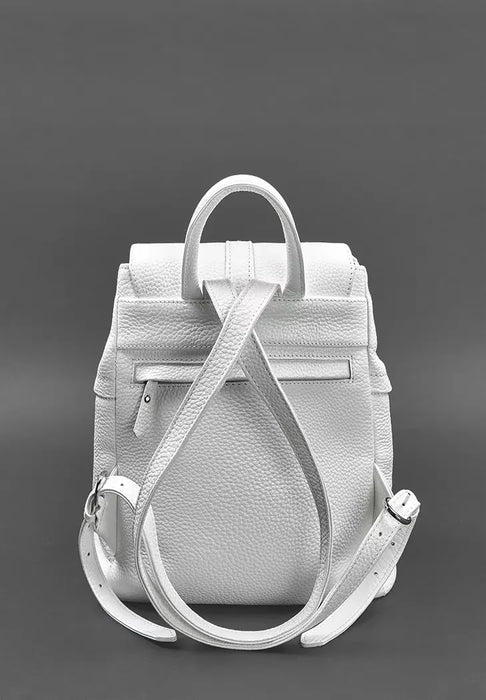 Minimalist White Leather Backpack for Women