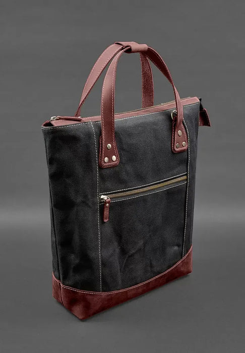 Canvas and Genuine Leather Backpack-Bag – Stylish and Durable Design
