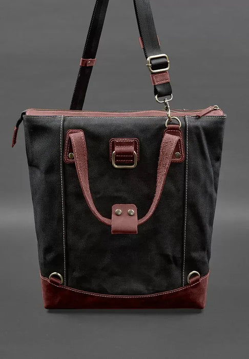 Canvas and Genuine Leather Backpack-Bag – Stylish and Durable Design