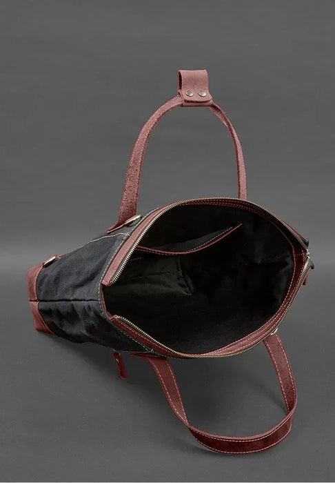 Canvas and Genuine Leather Backpack-Bag – Stylish and Durable Design