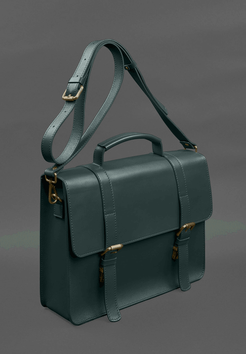 Vintage Designer Leather Briefcase Messenger Bag