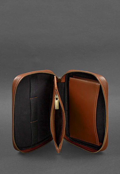 Personalized Leather Travel Organizer, Cosmetic Bag