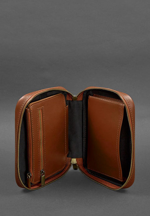 Personalized Leather Travel Organizer, Cosmetic Bag