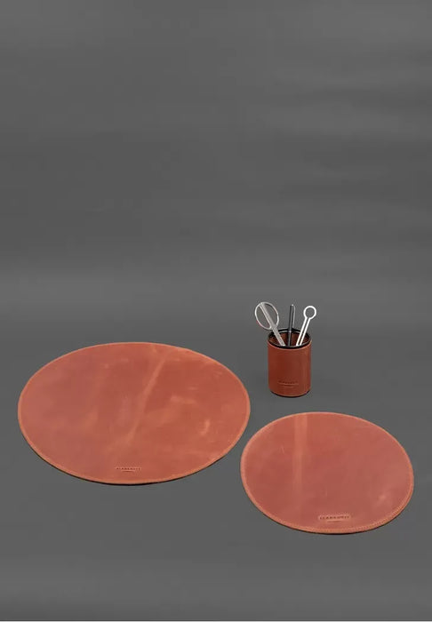 Genuine Leather Desk Set – Elegant and Functional Office Accessory