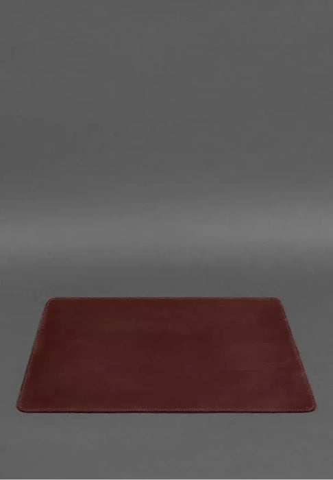 Burgundy Leather Laptop Mat – Elegant Desk Pad for Modern Workspaces