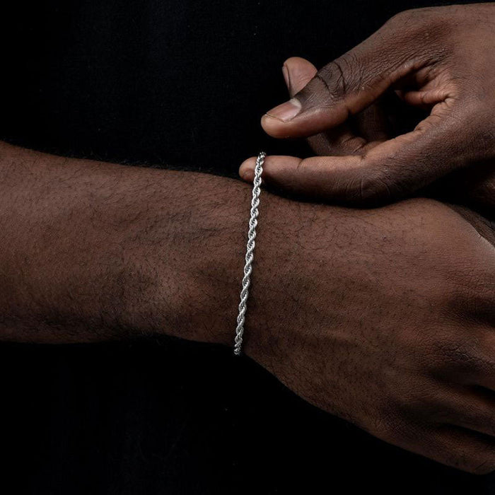 Rope Bracelet – 925 Silver, Rhodium Coated, 2.3mm