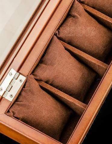 Brown Wooden Watch Box with 8 Slots for Watch Storage