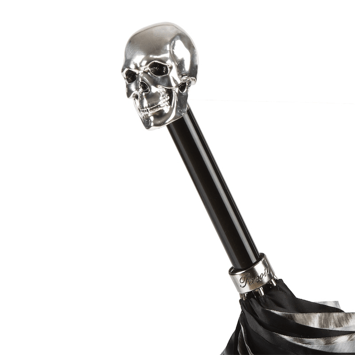 B&W Animalier Double Cloth Silver Skull Umbrella