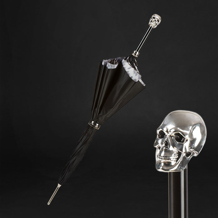 B&W Animalier Double Cloth Silver Skull Umbrella