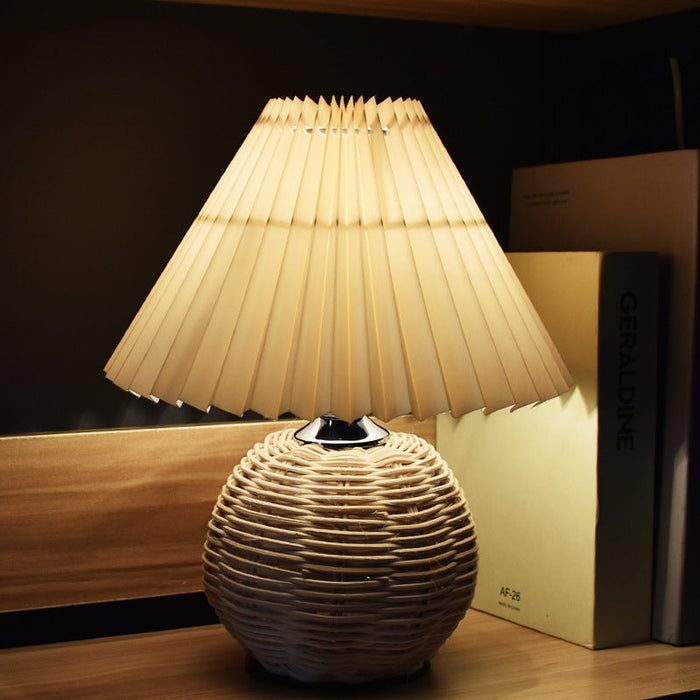 Cozy Designer Hand-Woven Bamboo Table Lamp