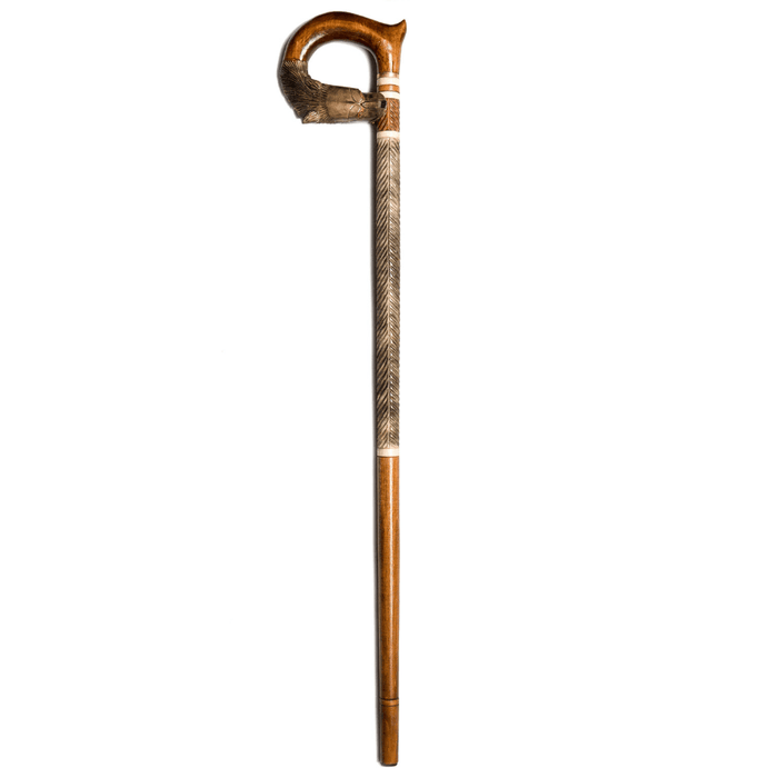Unusual Wolf Walking Cane Hand Carved - Handmade