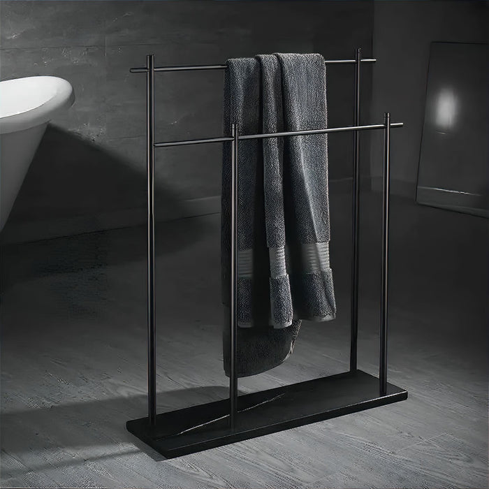 Elegant Marble Base Towel Holder with Durable Copper Rods
