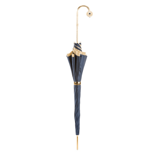 Luxury Blue Dahlia Umbrella for Women, Refined Handle Design