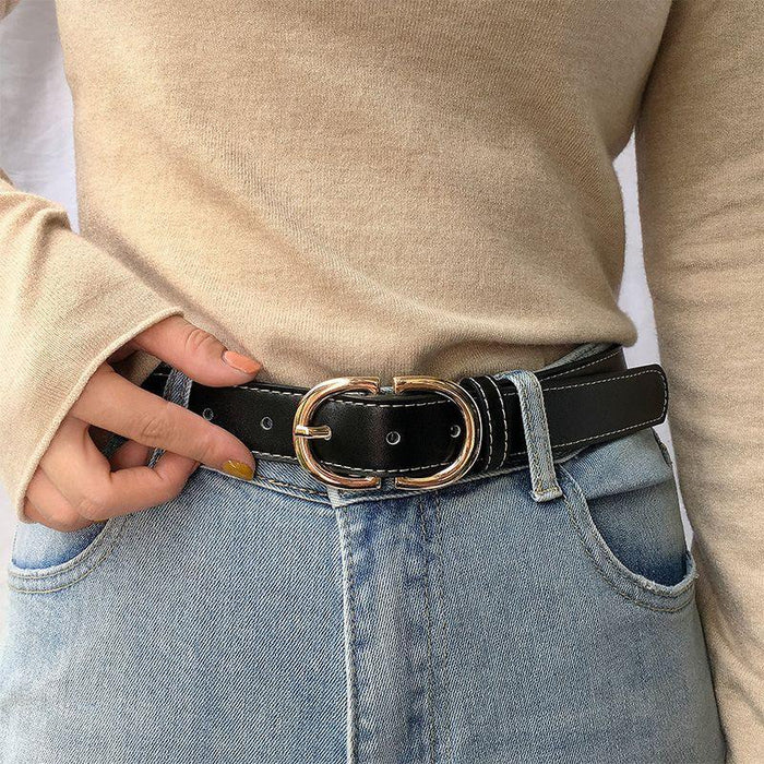 Minimalistic Belt for Women with Double D Buckle, Available in Plus Size