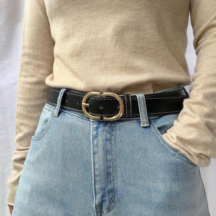 Minimalistic Belt for Women with Double D Buckle, Available in Plus Size
