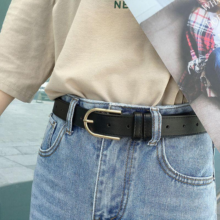 Classic Belt for Women with U-Shaped Buckle, Available in Plus Size