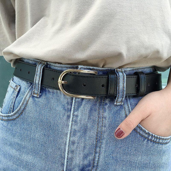 Classic Belt for Women with U-Shaped Buckle, Available in Plus Size
