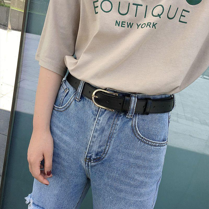 Classic Belt for Women with U-Shaped Buckle, Available in Plus Size