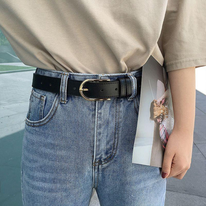 Classic Belt for Women with U-Shaped Buckle, Available in Plus Size