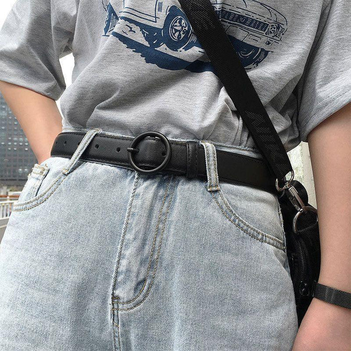 Classic Belt for Women with a Round Buckle, Available in Plus Size