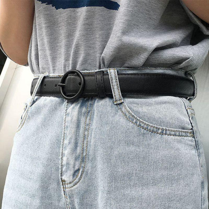 Classic Belt for Women with a Round Buckle, Available in Plus Size