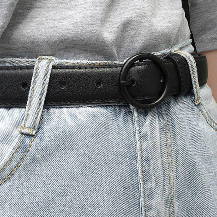 Classic Belt for Women with a Round Buckle, Available in Plus Size