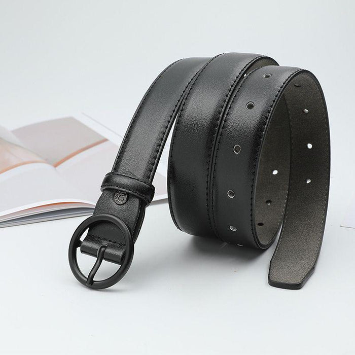 Classic Belt for Women with a Round Buckle, Available in Plus Size